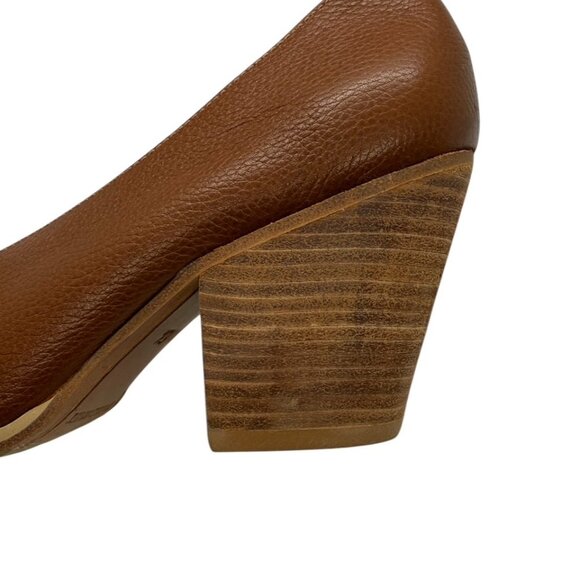 Rachel Comey Cognac Falk Pump Block Heel Leather Size 6.5 Neutral Minimalist EUC - Picture 8 of 12